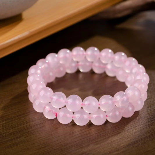 A handcrafted bracelet made with pink tourmaline beads, radiating gentle and feminine charm