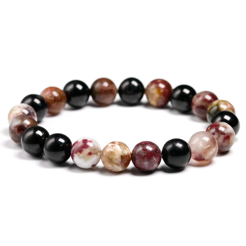 Mix Tourmaline Bracelet 6mm 8mm 10mm Bead Quartz Bracelet Women Men Fashion Semi-precious Jewelry Gift