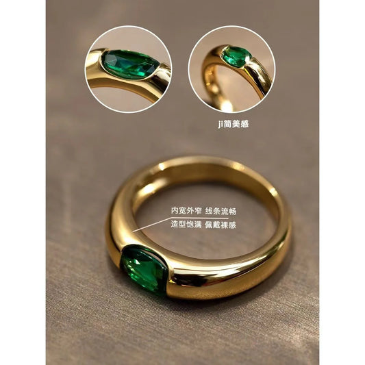 Green aventurine ring bringing a sense of luck and prosperity with its gentle, soothing green.