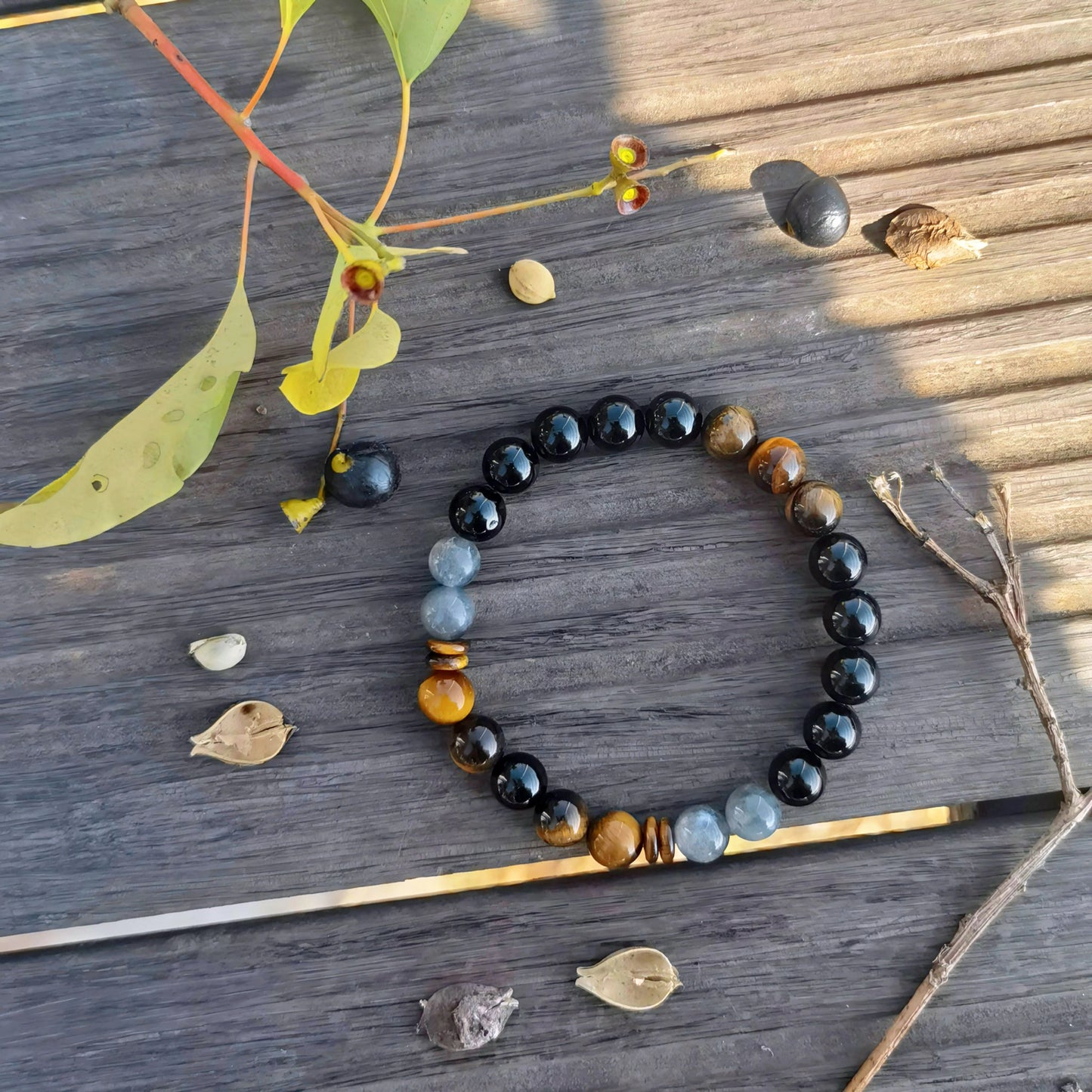 8mm Black Tourmaline Beaded Bracelet Labradorite Bracelets Tiger eye