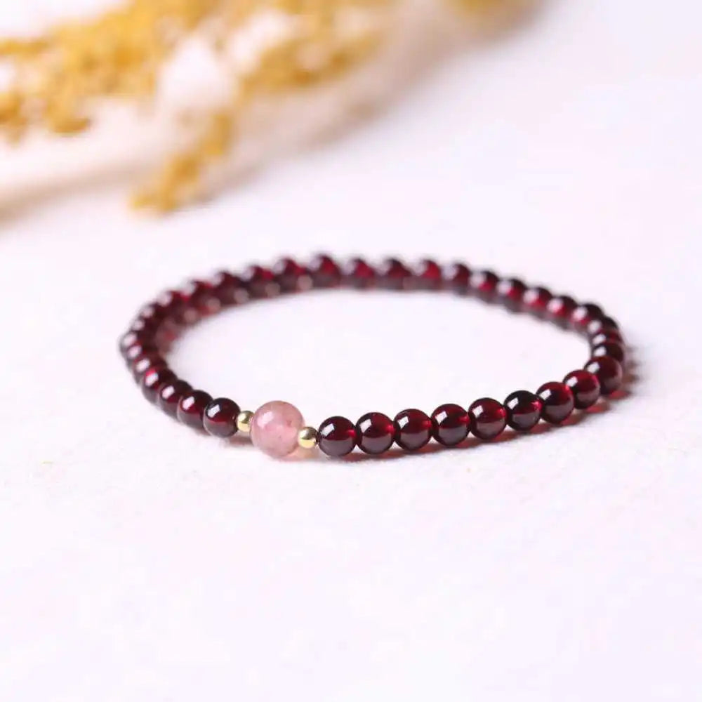 4MM Garnet Beads Strawberry crystal Bracelet