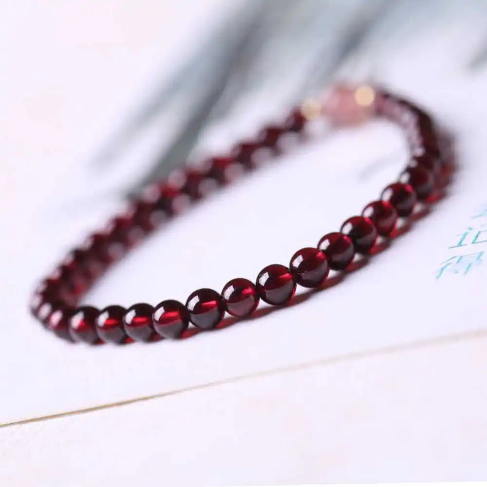 4MM Garnet Beads Strawberry crystal Bracelet