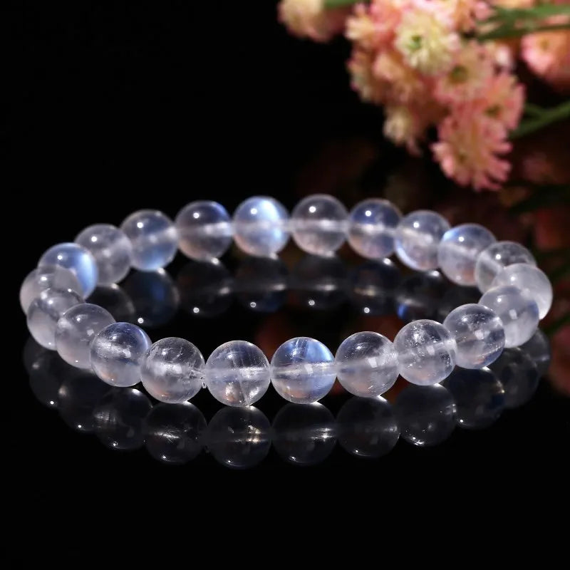 Moonstone Strand Bracelets Women Round  Labradorite  Bangles